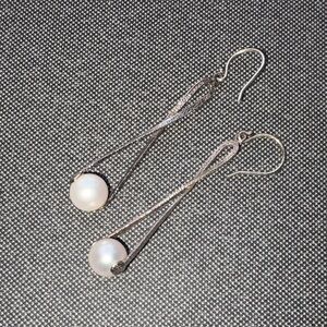 Silpada Silver Pearl Dangle Earrings
